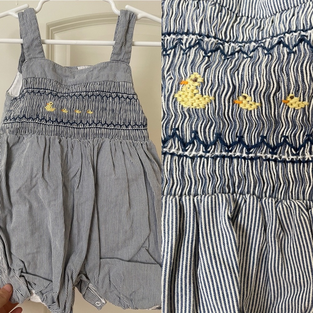 Smocked overalls for spring, 9 mo.